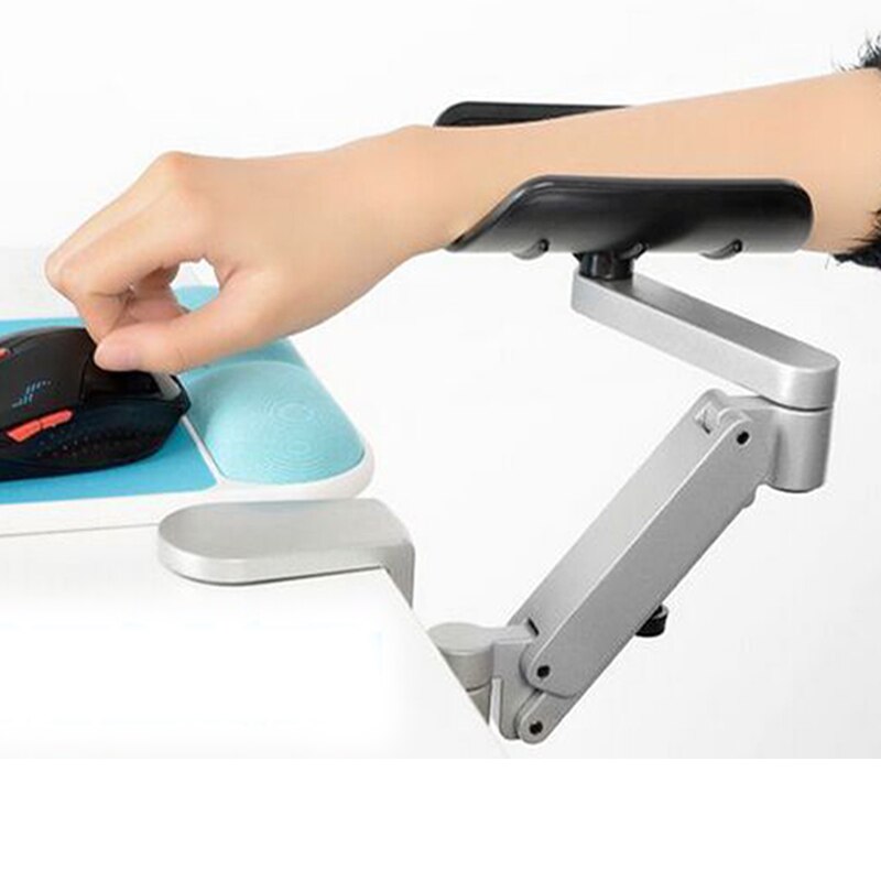 Aluminum Alloy Height Adjustable Arm Tray Desktop Computer Wrist Mouse Arm Holder Rotation Hands Free Bracket