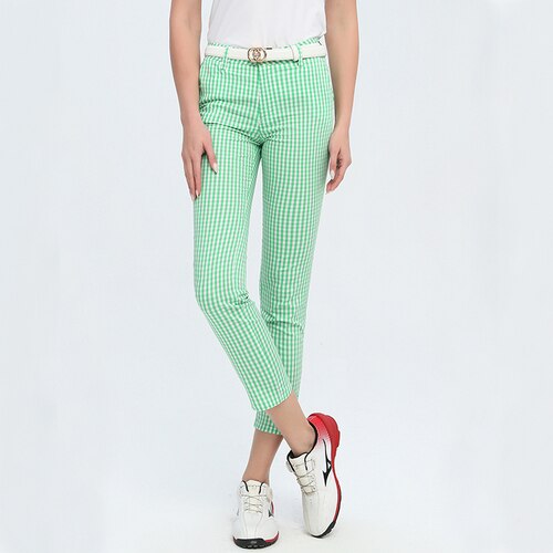 Oclunlc Neue Golf Hosen damen Frühling Sommer Dünne Golf Hosen draussen Sport Gitter Lange Hosen Damen Gerade Gamaschen: Grün / L