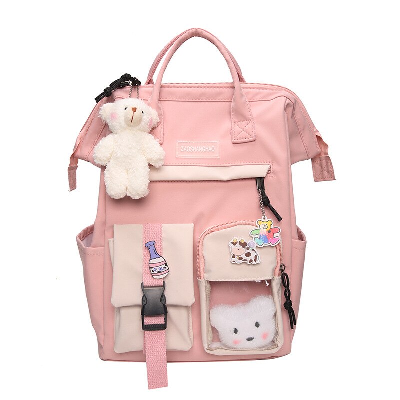 Preppy Purple Backpack Women Waterproof Candy Colors Backpacks Fancy High School Bags for Teenage Girl Cute Travel Rucksack