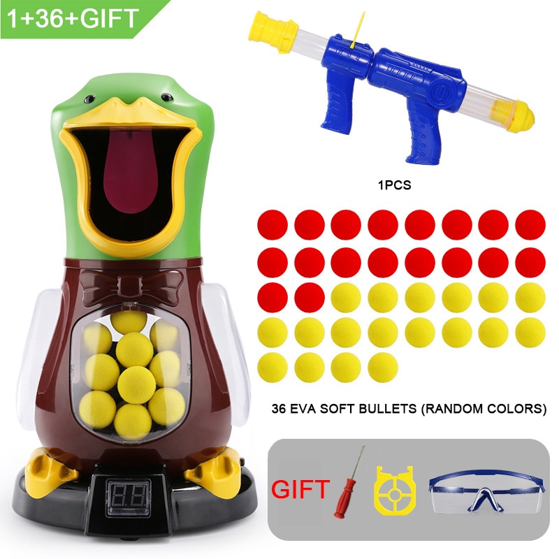 Interesting Soft Bullet Gun Score Target Duck Kids Shooting Toys Shooter Foam Ball Battle Educational Air Power Popper Xmas