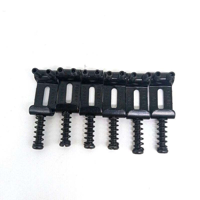 6 Roller Bridge Pull String Code Elektrische Gitaar Zadel Voor Stratocaster Telecaster Elektrische Gitaar Accessoires: Black