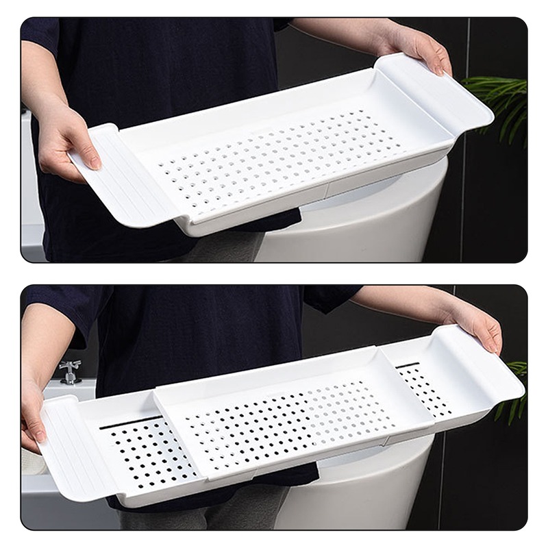 Retractable Bathtub Storage Rack Bath Tray Shelf Tub Multi-Function Bathroom Tools Towel Storage Shelf Kitchen Sink Drain Holder