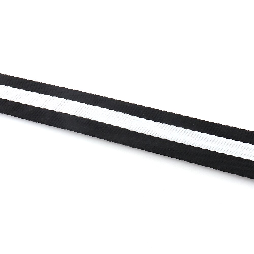 32Mm Wit Zwart Gestreepte Singels Polyester Katoen Stof Riem Canvas Lint Voor Bag Huisdier Kraag Rugzak Kleding Decoraties