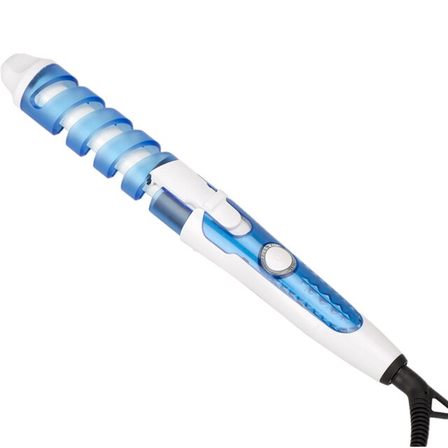 Hair Curler Irons Spiral Curling Wand Fast Heated Ceramic Wand Curling Magic Hair Crimper Iron Corrugation For Hair Styler Tool: Blue no box / AU