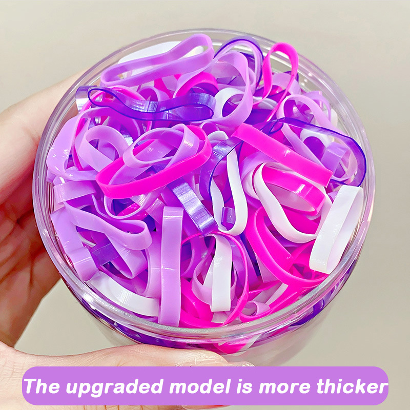 500 Uds. Bandas elásticas gruesas mejoradas para el cabello para mujeres y niñas, lazos para el cabello duraderos, bandas de goma no fáciles de romper, accesorios para el cabello: Gris oscuro