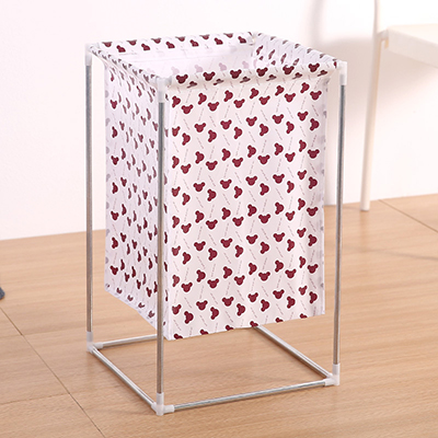 Non-woven Laundry Basket Wrought Iron Frame Assembled Waterproof Hamper Household Dirty Clothes Storage Bucket Multi-purpose Ham: Light Yellow