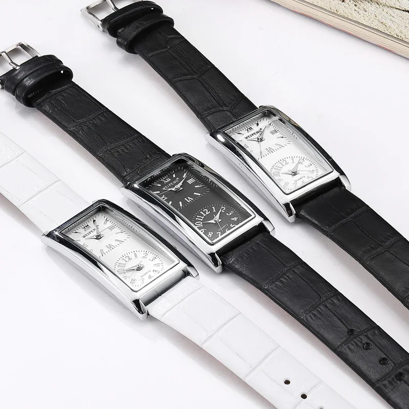 Reloj minimalista para mujer, 2 zonas horarias de doble esfera, reloj de pulsera a la para mujer, reloj de cuarzo, correa de cuero, reloj femenino