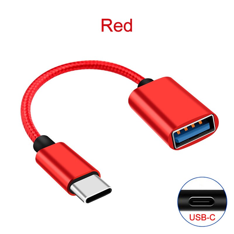 USB to Type-C OTG Adapter Cable for Samsung Galaxy A40 A50 A60 A70 A80 A50S A70S A31 A41 A51 A71 M30 M40 M31 USB C OTG Converter: Red