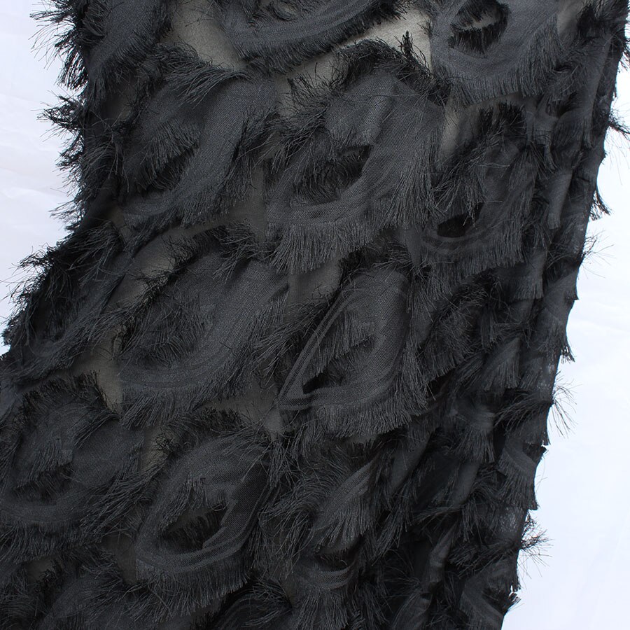 3D Ogen Tassel Fringe Chiffon Stof Jurk Maken stof 150 cm breed door Yard