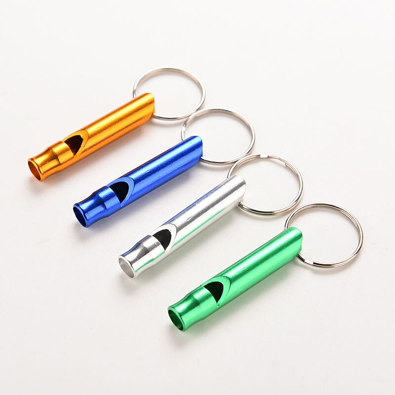 Gmarty 4 Colors For Camping Hiking Mixed Aluminum Emergency Survival Whistle Keychain Cheerleading