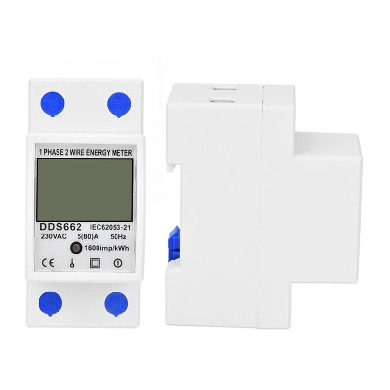Electricity Power Energy Meter 1 Phase 2 Wire Energy Meter Energy Watt Meter Analyzer Electricity Monitor LCD Digital Display