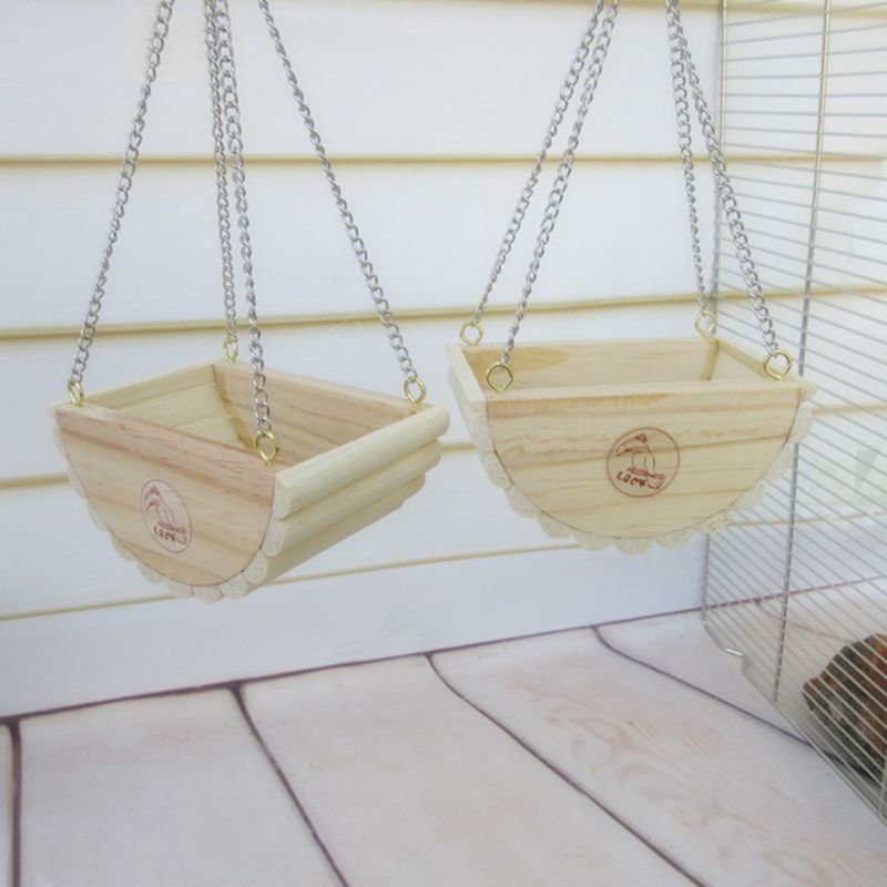 Natuurlijke Houten Schommel Rest Bed Mand Huis Speelgoed Voor Hamster Gerbil Rat Muis Kooi