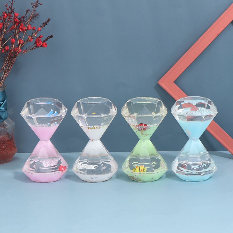De Diamantes reloj de arena temporizador de descompresión fuga de aceite de cristal gota de aceite acrílico artesanía