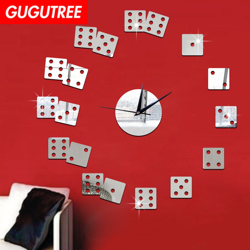 Decorate Home playing cards clock art wall mirror sticker decoration Decals mural painting Removable Decor Wallpaper LF-1100