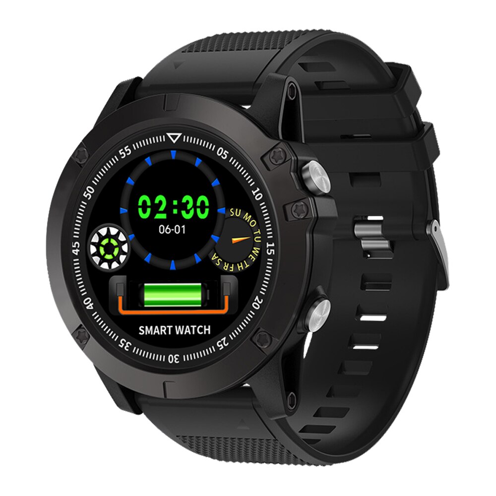 Outdoor Digital Smart Pedometer Sport Watch Heart Rate Blood Pressure Monitor Wrist Watch Men Waterproof Fitness Tracker Watch: Black