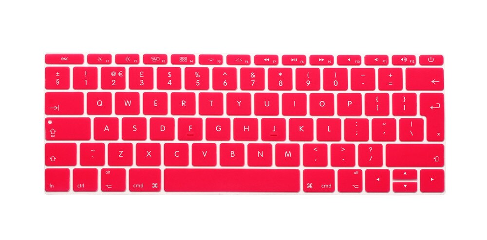 For Macbook Pro 13 with Touch Bar.10 release Model:A1706) European EU/UK EURO English Silicone Keyboard cover Film: Pink