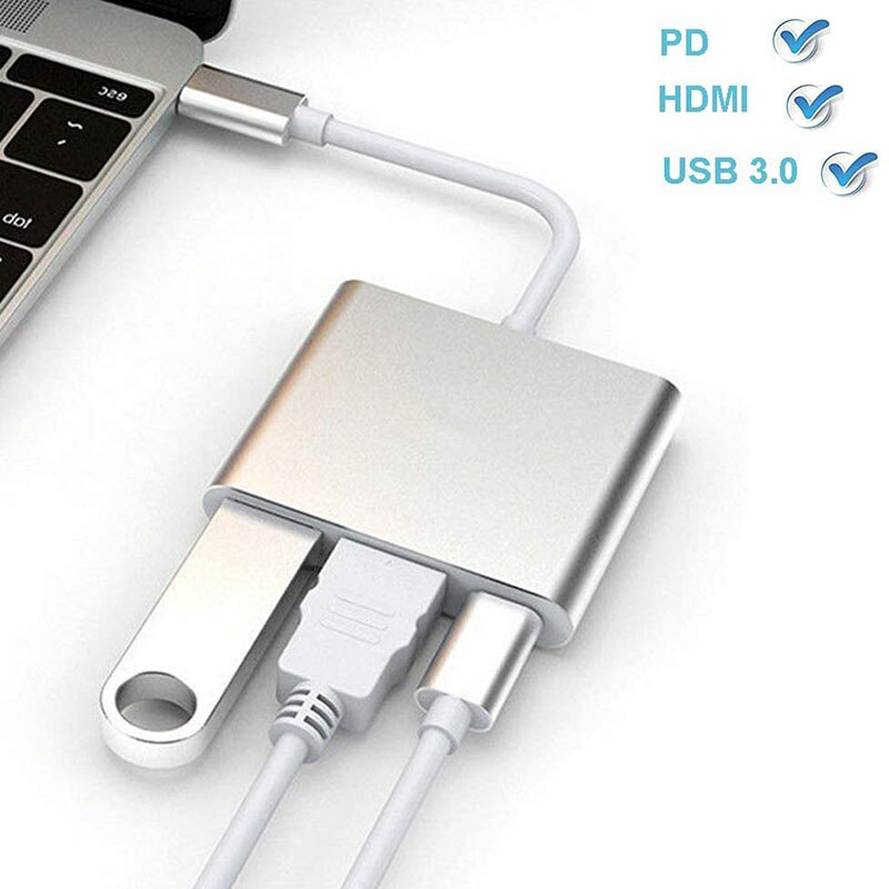 Type-C Adapter Cable Converter for Apple USB-C Digital AV Multiport Adapter MJ1K2AM/A HDMI and USB FW3