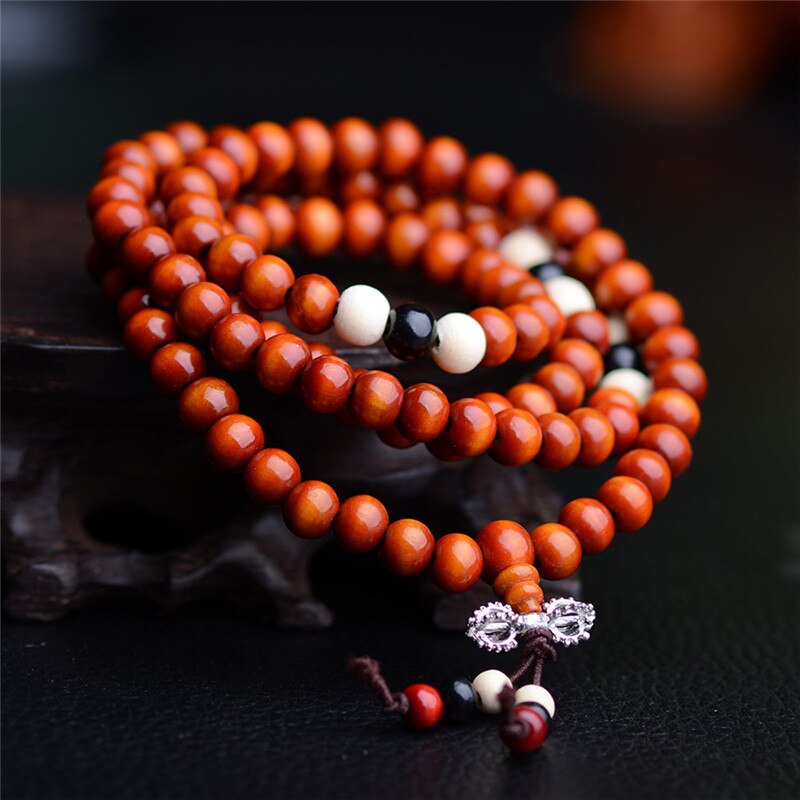 108 perles 8mm bois de santal naturel bouddhiste bouddha bois perle de prière mâle unisexe hommes Bracelets & Bracelets Bijoux