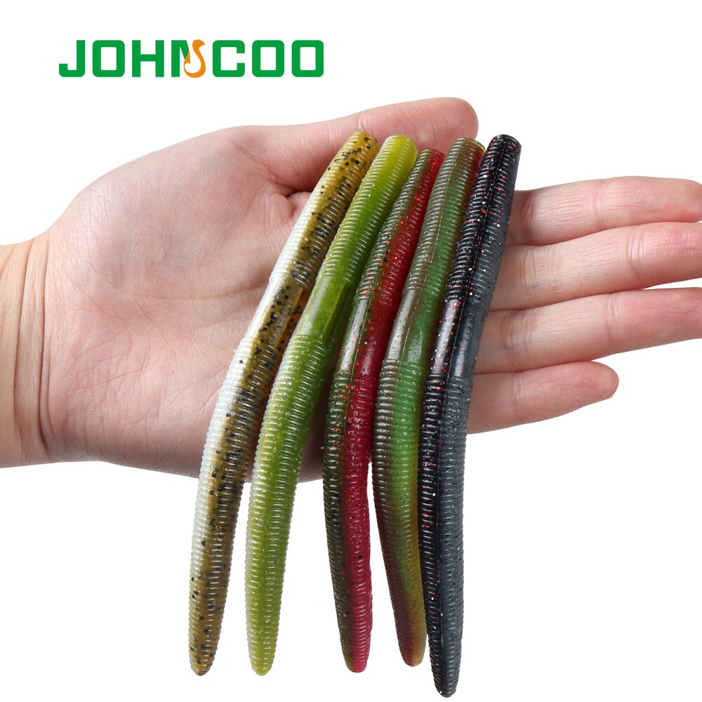 Johncoo 10pcs Soft Plastic Stick Bait 13.5cm 9.8g Soft Baits Salt-Impregnated Stick Bait Bait Bulk Bass Plastics Worm Soft Lures