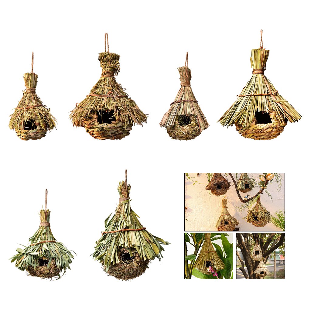 Hummingbird Nesting House Hand Woven Nest Birdhouses Outside Garden Decor