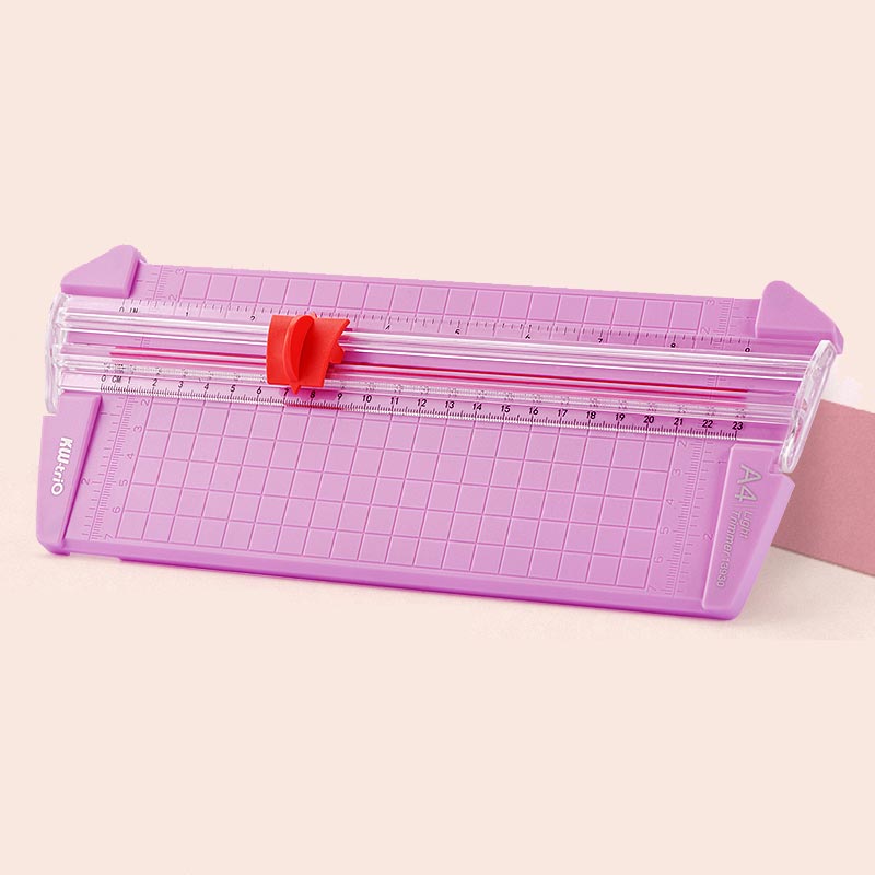 A4 Paper Cutter Portable Rotary Paper Trimmer DIY Scrapbooking For Photo Paper Cutting Mat Machine Paper Craft Office Supplies: Purple