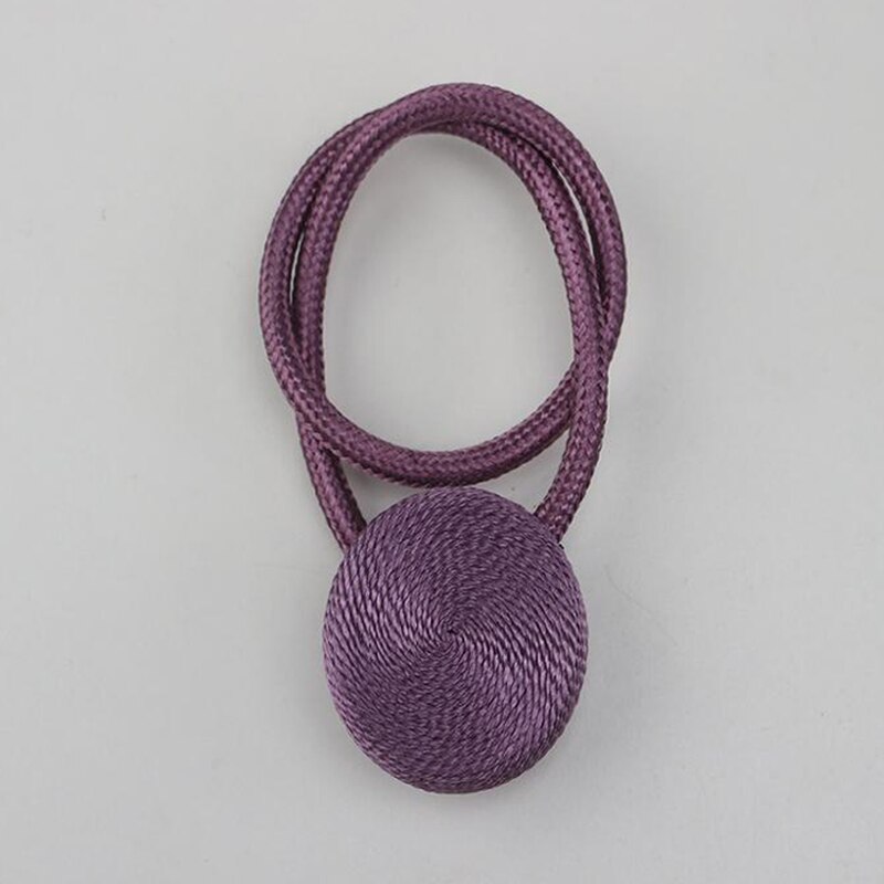 1pc magnetiska gardinfästen rumstillbehör macaron guld gardiner cilp heminredning gardinhållare spännen rem rep knyt ryggar: Lila