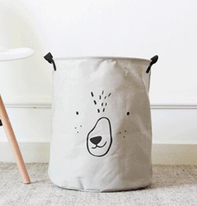Grand panier à linge, joli panier de rangement pour vêtements, motif dessin animé, pour la maison, pour jouets d'enfants: Gris