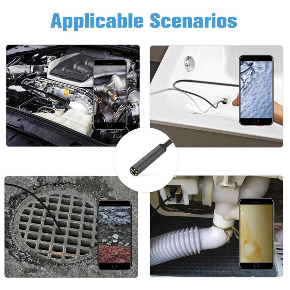 5.5mm Lens Waterproof Android Endoscope Camera 1m 2m 3.5m 5m 10m hard Soft Flexible Wire USB Surveillance Endoscope Camera