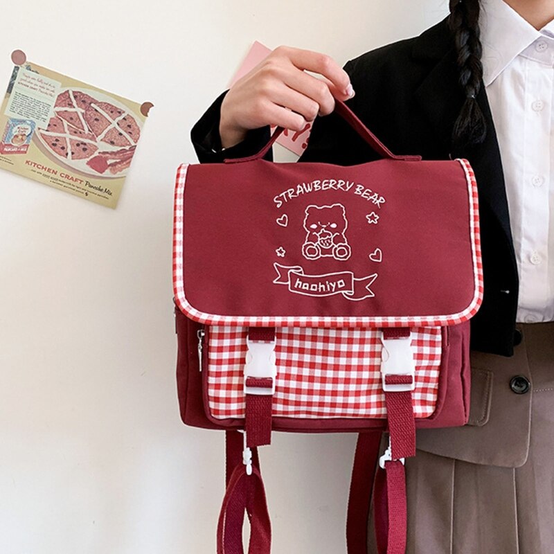 Japanse Mode Dames Rugzak Kawaii Vrouwen Schooltassen Voor Tienermeisjes Schouder Toevallige Rugzak Leuke Canvas Rugzak