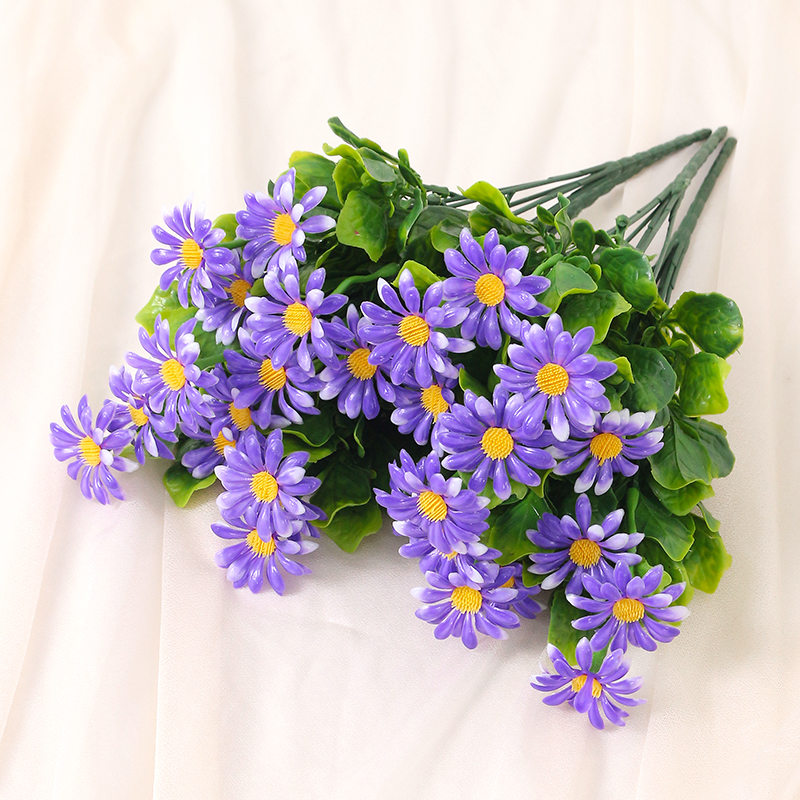 Flores Artificiais, Resistente UV, Plantas Plásticas Rápidas Coloridas, Casa, Casamento, Janelas, Decoração ao ar livre, DIY, 33cm: Azul
