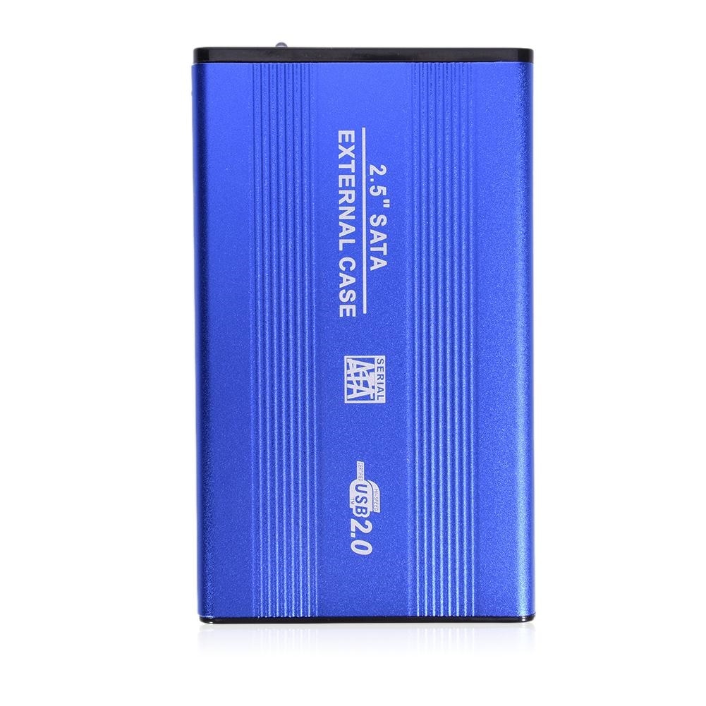 External USB 2.0 2.5inch SATA SSD HDD Enclosure Mobile Hard Disk Drive Case Box: Blue