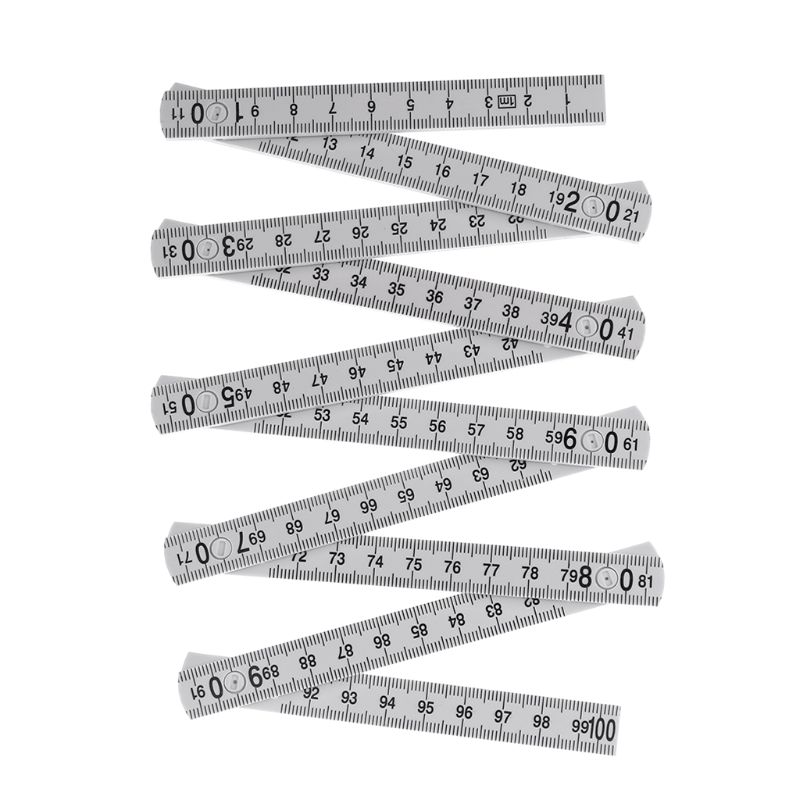 ESden 10-parts Folding Carpenters Ruler Lightweight Compact Measuring Stick Slide Fold Up for Woodworking