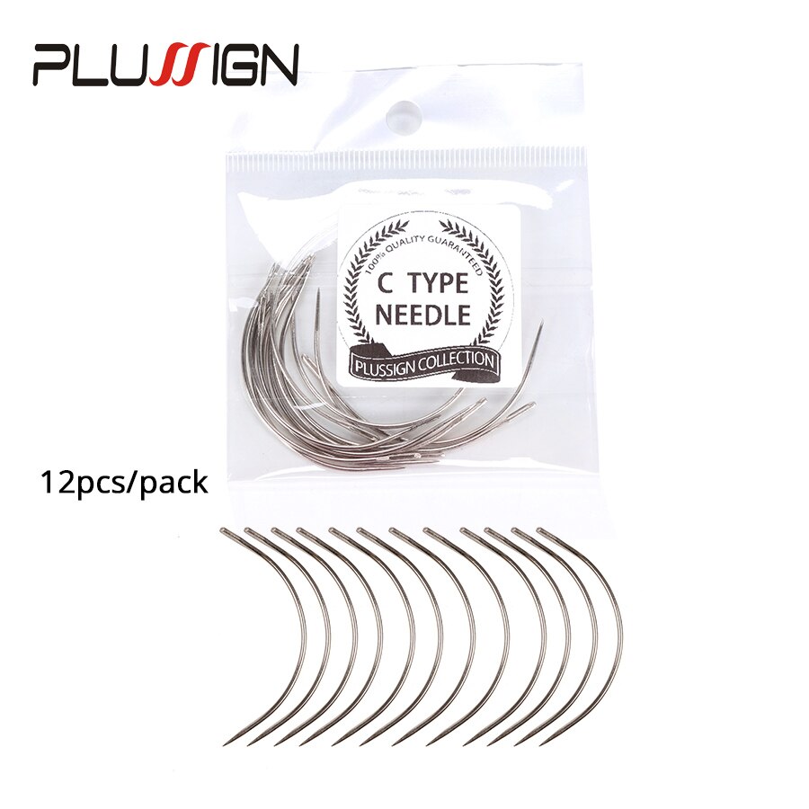 Plussign Goede 12 Pcs Pruik Maken Pins Naalden Set C Gebogen Naalden Hair Weave Naalden Voor Pruik Maken Modellering en Ambachten