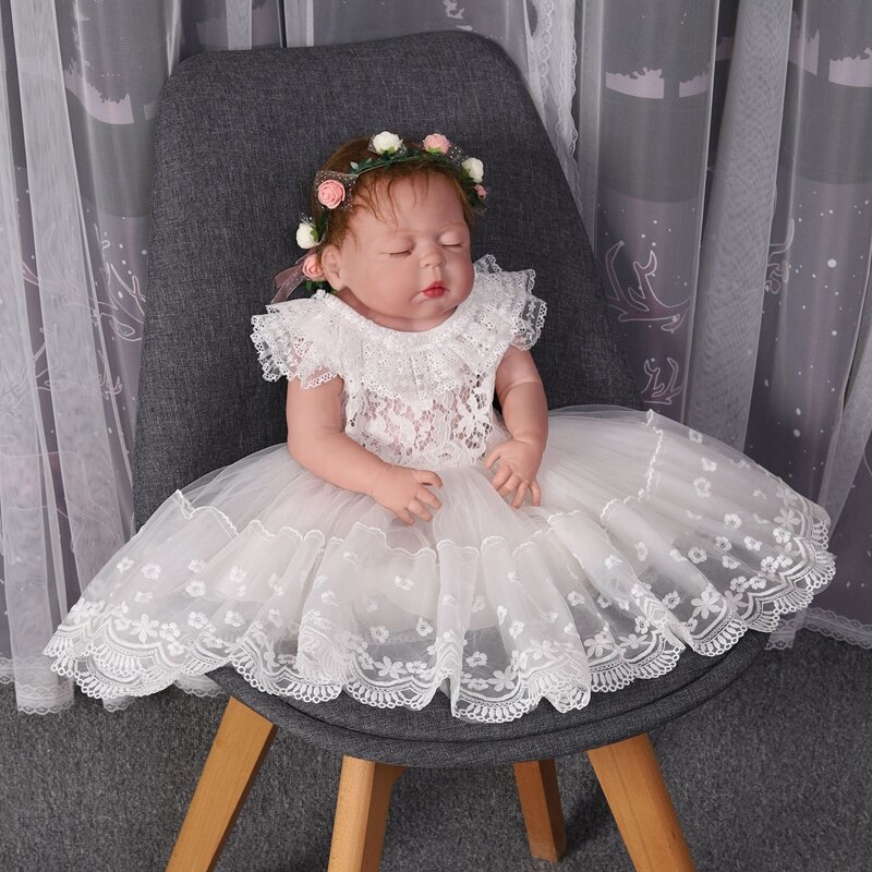 Abito da battesimo per bambina 2022 abito in pizzo di Nylon per bambina battesimo neonato neonate abito da sposa abiti da festa 12 mesi