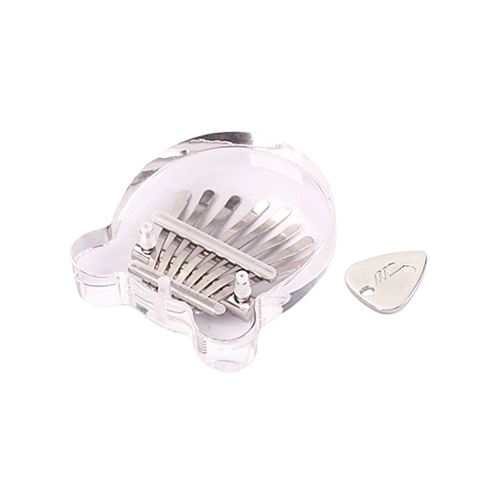 Mini Kalimba de 8 teclas Oreja de Gato, instrumento de música de pulgar transparente africano