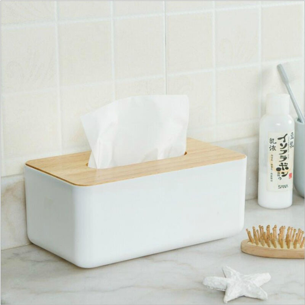 Japanese Tissue Box Wooden Cover Toilet Paper Box Solid Wood Napkin Holder Case Simple Stylish Home Car Tissue Paper Dispenser