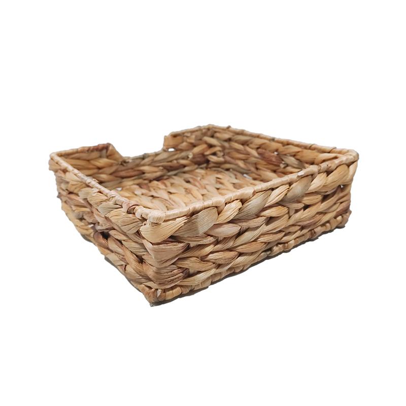 Handmade Straw Tissue Holder Napkin Dispenser Tissue Paper Storage Containers Tissue Holder Tray Weaving Square Tray