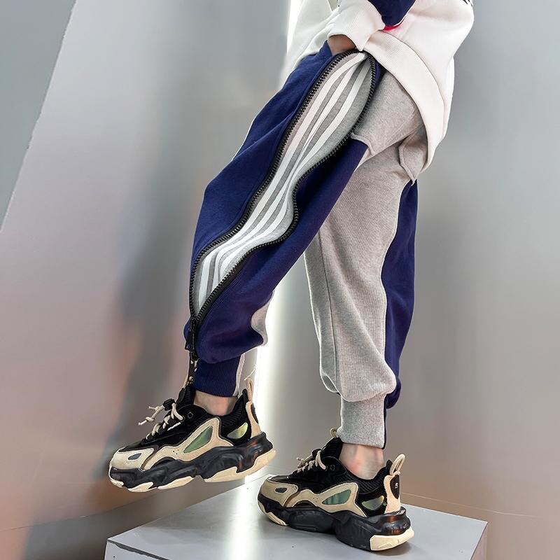 Pantaloni per ragazzi pantaloni Casual a righe moda primavera autunno bambini pantaloni sportivi di tendenza allentati pantaloni sportivi in cotone per adolescenti pantaloni Harem