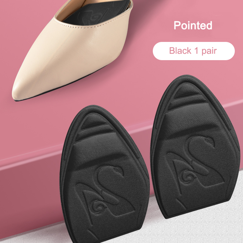 Coussinet avant-pied pour femmes, talons hauts, demi-semelle intérieure, bouchon d'orteil, réduit la taille de la chaussure, coussinets antidérapants, Anti-douleur, semelles intérieures pour chaussures: WHITE