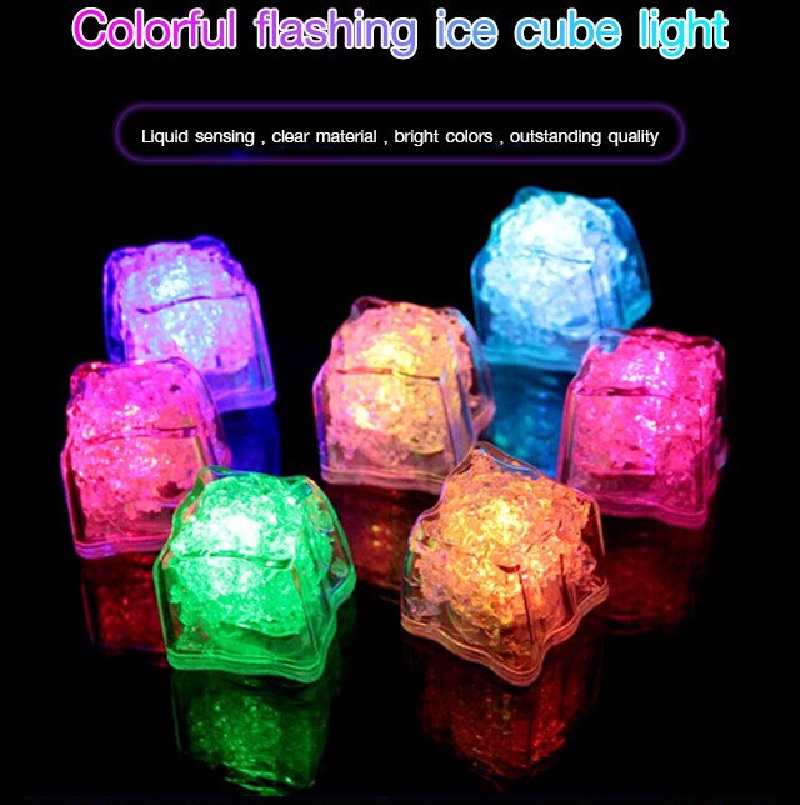 3Pcs Kleurrijke Led Glowing Ijsblokjes Party Ijsblokjes Bal Flitslicht Lichtgevende Neon Wedding Festival Kerst Bar Wijn glas