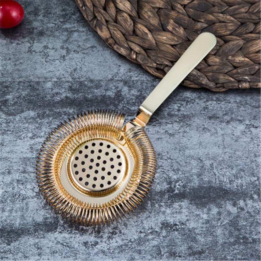 Sprung Bar Cocktail Strainer Stainless Steel Deluxe Strainer Bar Strainer Bar Tool Wine Ice Strainer Bar Percolator: Golden