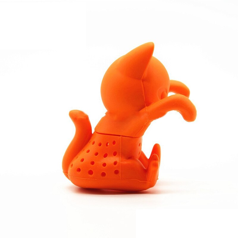 Wowcc 2018 criativo dos desenhos animados gatinho filtro de chá silicone bonito gato chá infusor adorável laranja gatinho silicone ferramentas de chá