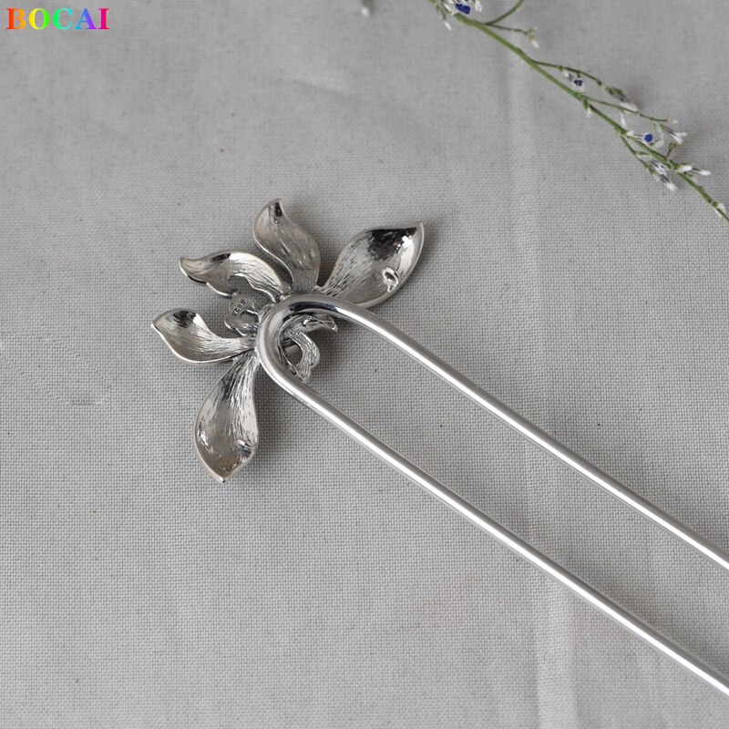 Bocai S925 Sterling Zilveren Haaraccessoires Populaire Cloisonne Pearl Emaille Hoofdtooi Pure Argentum Haarspeld Sieraden Voor Vrouwen