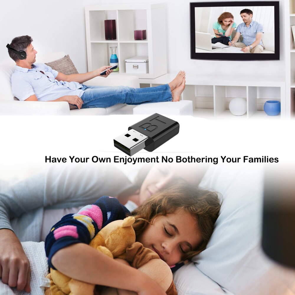 Bluetooth Tv Headset, Hifi Bluetooth Hoofdtelefoon Diepe Bas Draadloze Tv Hoofdtelefoon Met Zender Stick Voor Tv Computer Telefoon