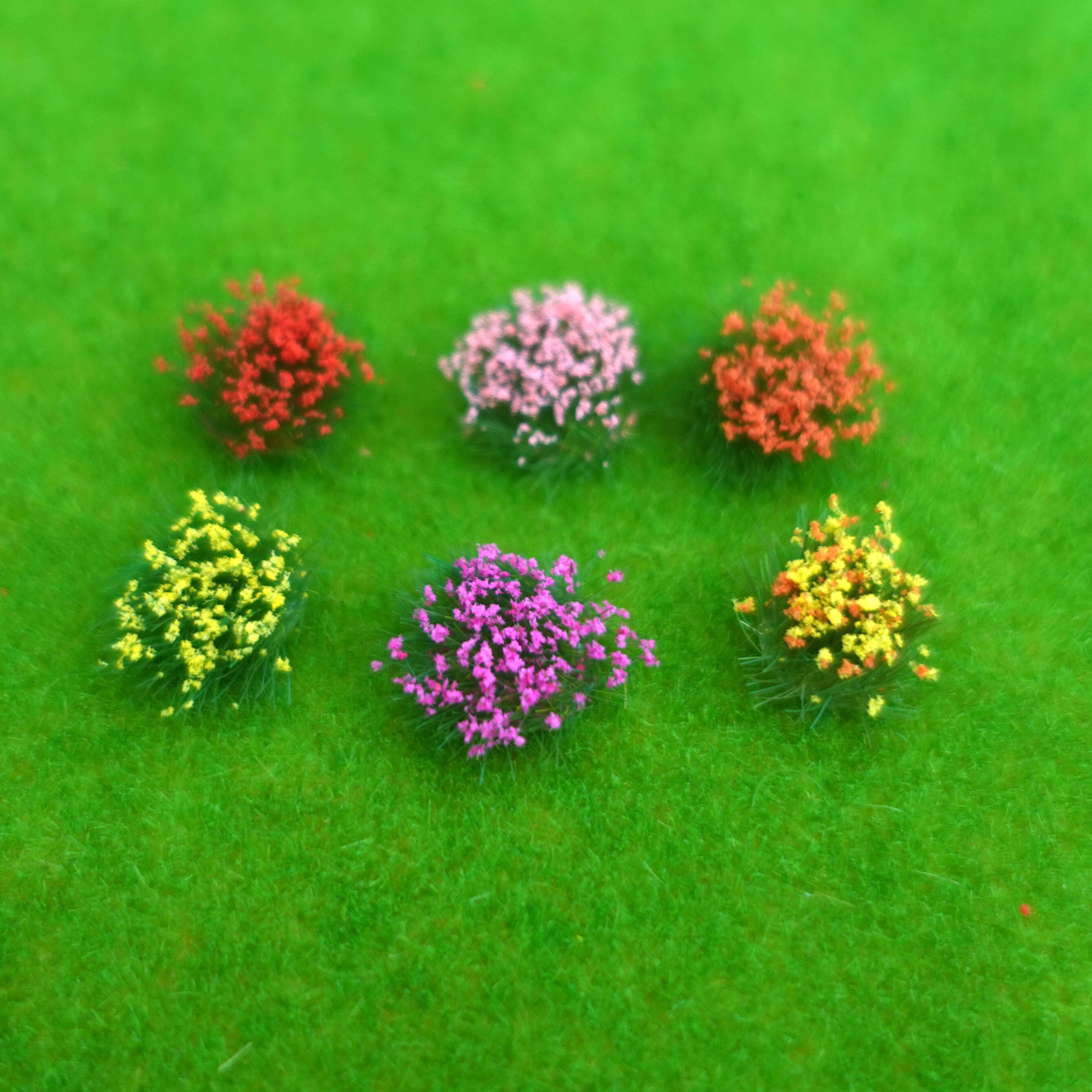 1einstellen Miniatur Garten Dekor Statische Landschaft Modell Landschaft Wargame Gras Büschel DIY Gebäude Layout Sand Tabelle Blume Cluster