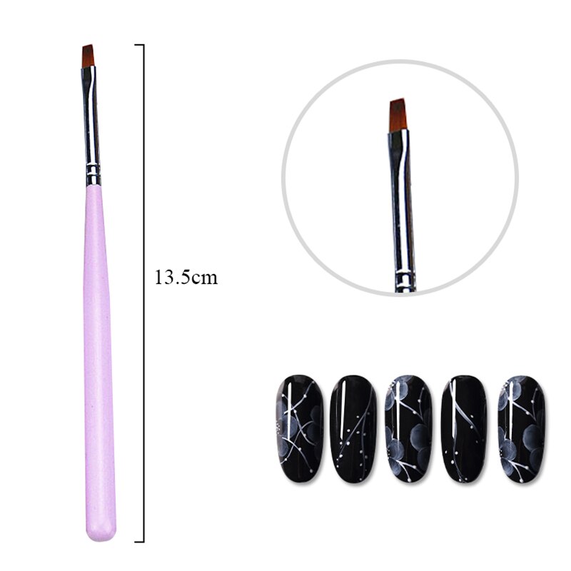 3 Stks/set Roze Handvat Nylon Kwast Verschillende Vorm Aquarel Nail Brush Pen Voor Studenten Meisjes School Office Art Supplies