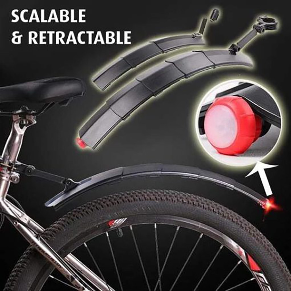 40 # Fiets Spatbord Mountainbike Racefiets Telescopische Met Achterlicht Rijden Fiets Accessroes Spatbord Fiets Onderdelen Fenders