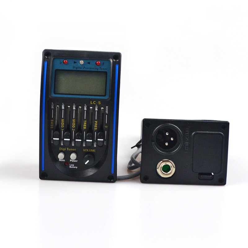 LC-5 5 Bands EQ Equalizer Guitar Preamp EQ Equalizer Tuner Piezo Ceramic Pickup Guitar Pickup Acoustic EQ