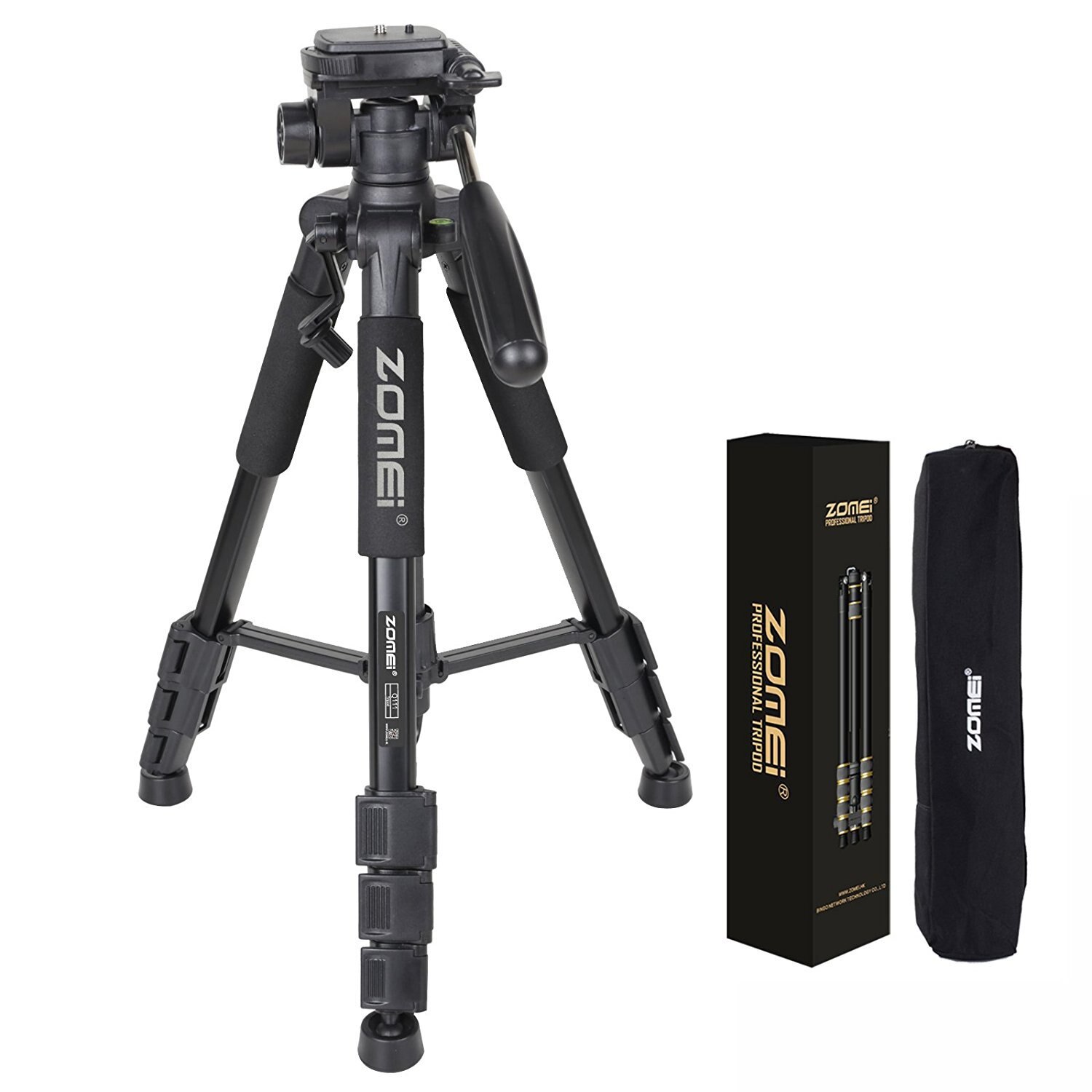 ZOMEI-trípode de cámara Q111 , portátil, de viaje, de aluminio, cabezal panorámico para cámara Digital SLR DSLR, tres colores