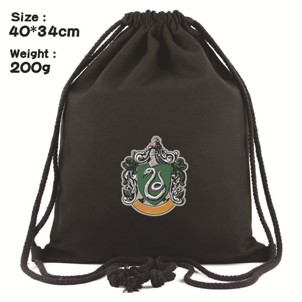 H.Potter Drawstring Canvas Backpack Men Women Shopping Bag Student School Bag Outdoor Storage Bag